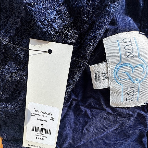 🪁Jun Ivy Lace Button Front Maxi Dress in Navy Blue, Size M, NWT✨ - Picture 4 of 5